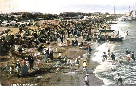 The Beach, Yarmouth. c. 1900