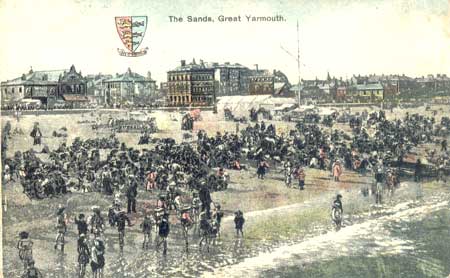 The Sands, Great Yarmouth. pm. 1908