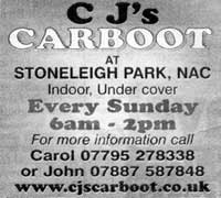 cj's carboot stoneleigh nac every sunday until end april 2007