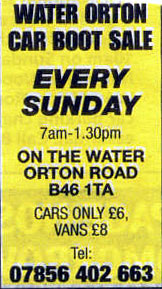 WATER ORTON CAR BOOT SALE 2009 EVERY SUNDAY