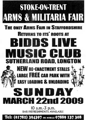 ARMS AND MILITARIA FAIR STOKE ON TRENT 22 MAR 2009