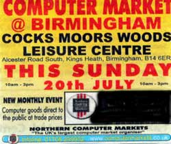 COMPUTER MARKET COCKS MOORS WOOD LEISURE CENTRE BIRMINGHAM 