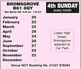 bromsgrove market hall sunday antiques fairs 2009