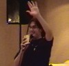 Luke, waving to all his fans...