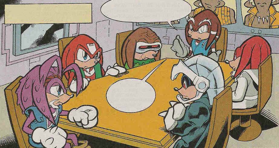 A meeting of the Brotherhood before Moritori Rex is discovered as an imposter