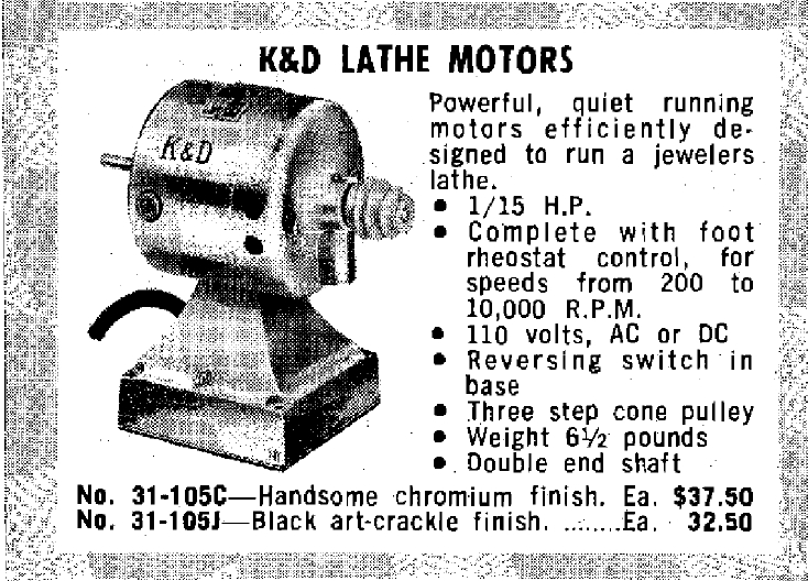 Motors for watchmaker's lathes...what are the specs? NAWCC Message Board