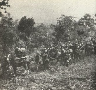 Exercise with KNIL mountain artillery