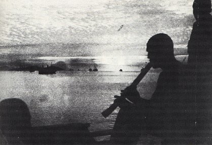 The Japanese invasion fleet on its way to Java Island