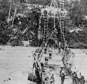 Destroyed bridge at Rauilian