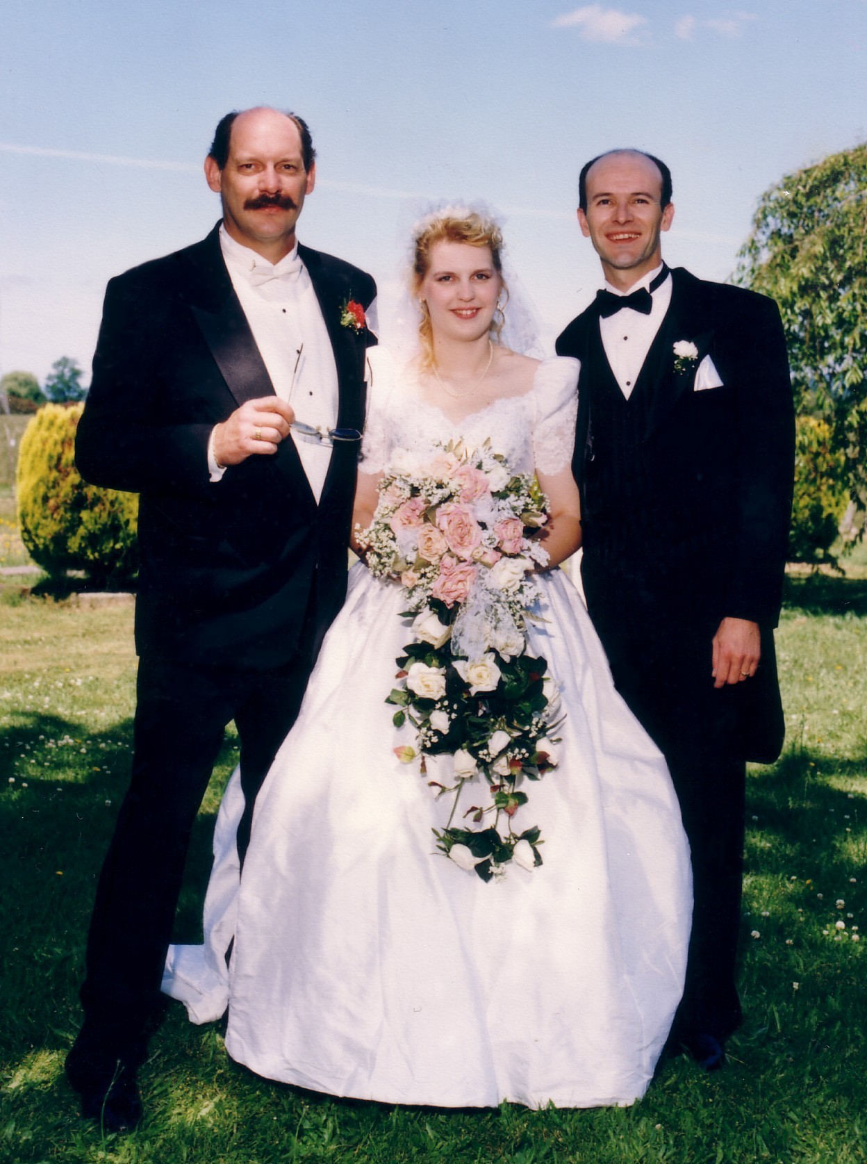 Dad with Mik and Laurie Ann or their wedding day.&nbsp; June 1996