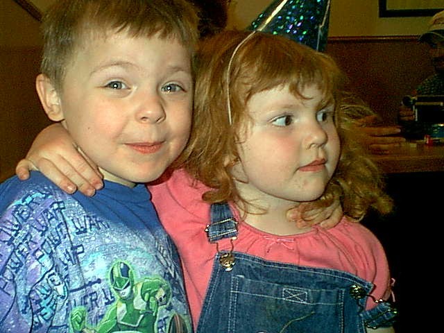 William and Lilly.&nbsp; Noah's 1st birthday party.&nbsp; March 2001