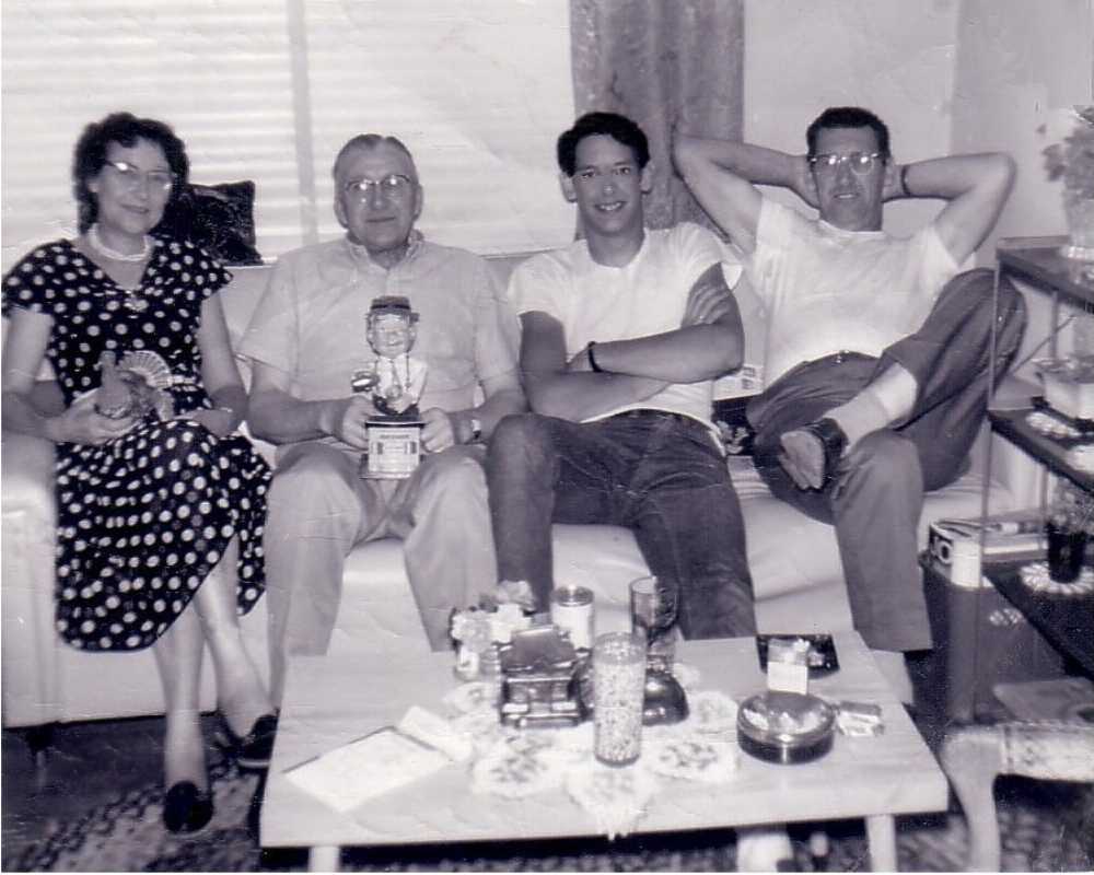 Aunt Nelly, Uncle Fritz, Dad and Grandpa Reicks