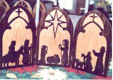 Triple Nativity with Oak Backplate