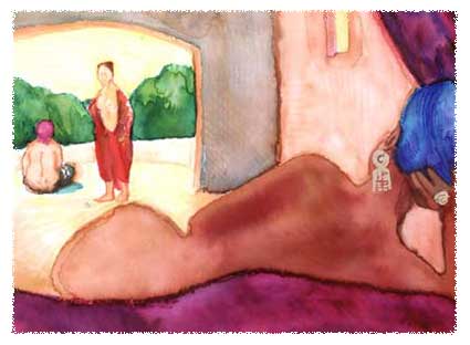 le turban bleu painted by marie-pierre sokal