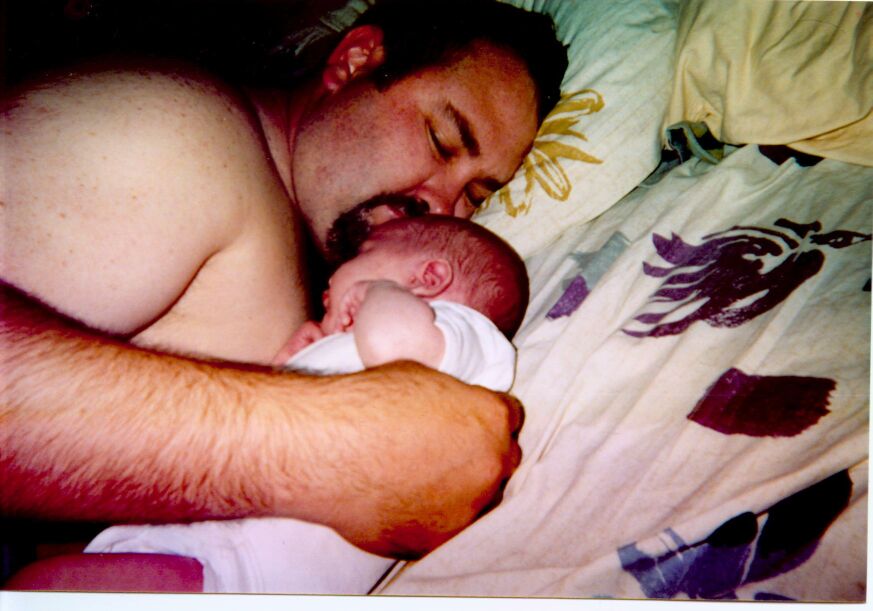 Cuddling with Daddy