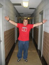 Cole reprising his famous stance which was last performed in Edwardburg, Michigan during my internship at the South Bend Tribune