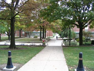 Outside of my dorm, Drackett Tower