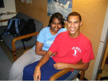 Sahaja, my RA from last year stops by my room and takes a picture with Ben