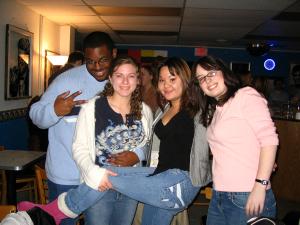 Myself, Renee, Jill, and her friend at the Kafe