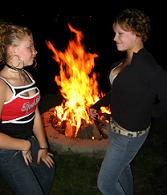 Alex and a friend by the fire