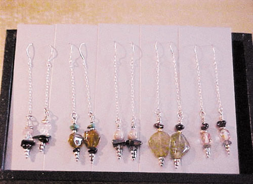 long gemstone sterling silver dangles
