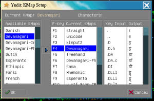 Devenagari Key-map setup in Yudit on Mandrakelinux