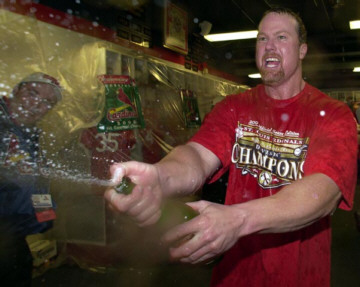 McGwire celebrates the Division championship