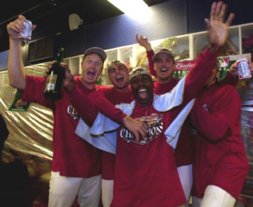 Locker room rejoicing