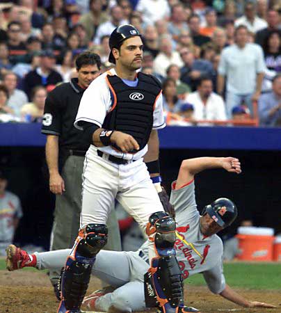 Clark's bat remained hot, and here he scores.