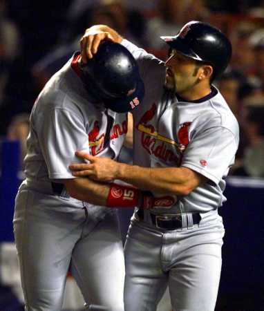 Vina and Edmonds scored in the 1st inning of the 4th game loss.