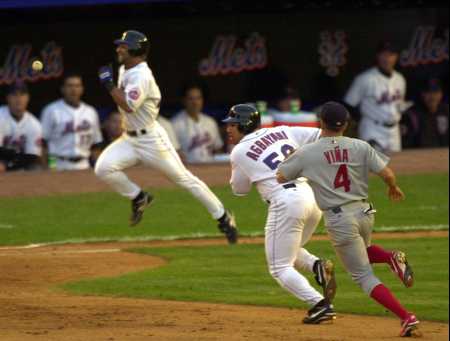 Vina makes a force out play.