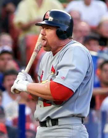 McGwire wasn't used much in the series.&nbsp; Here he is almost beaned.