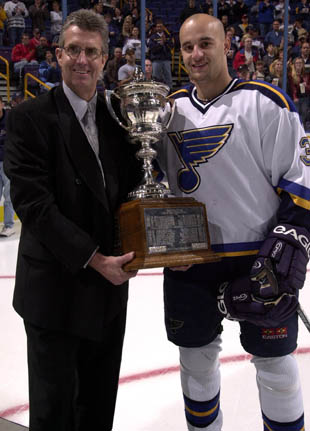 Demitra and Pleau with the Lady Byng Trophy