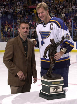 Pronger with the Plus/Minus Trophy