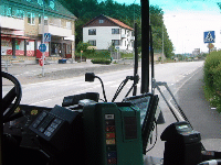 Bus driver's view of the road