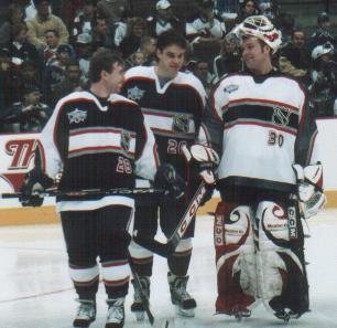 Donald Audette, Luc Robataille, Martin Brodeur