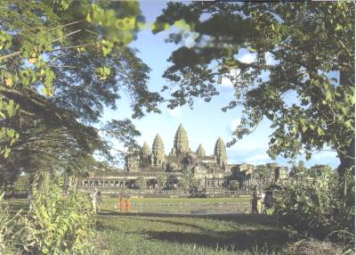 Stupendous ANGKOR WAT in the dense tropical jungle...