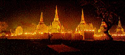 The beautiful Wat Si Sanphet, the ancient royal Grand Palace, Ayutthaya, Thailand...