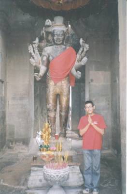 Raneth looks like his ancient ancestor...Raneth is our tour guide through the ancient mystical ruins of Angkor...