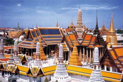 Wat Phra Keow, the temple at the Royal Grand Palace, Bangkok, Thailand.