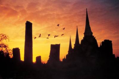 Sri Sanphet, once the Royal Grand Palace for 33 kings in Ayutthaya, city of beautiful ruins.