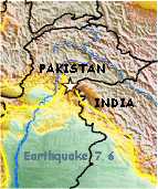 Earthquake location at Pakistan