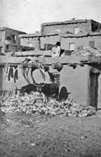 Cornhusking, Zuni Pueblo, New Mexico, c1910