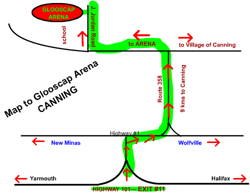 Map to Glooscap Arena