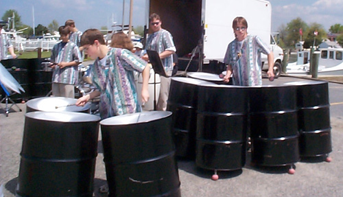 Josh on cello, Michael on Bass, DJ on Bongos