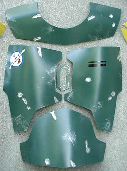 The Boba Fett armor with all of the symbols painted on.