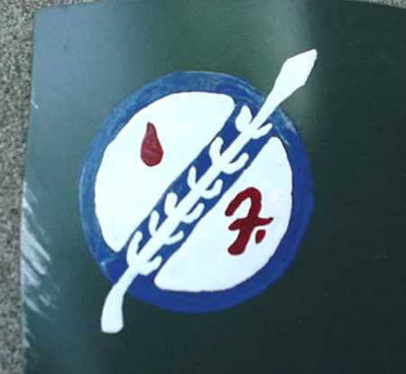 The newly painted chest symbol.