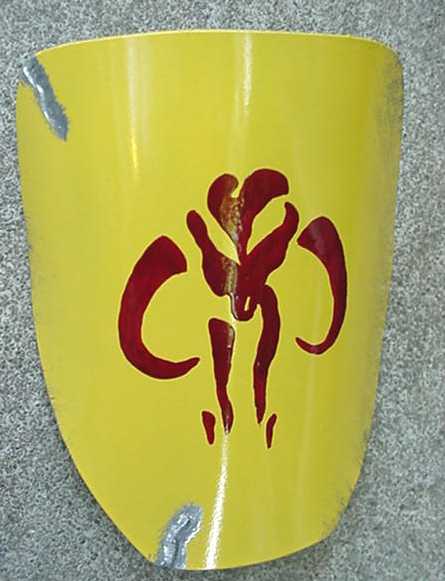The newly painted shoulder symbol.