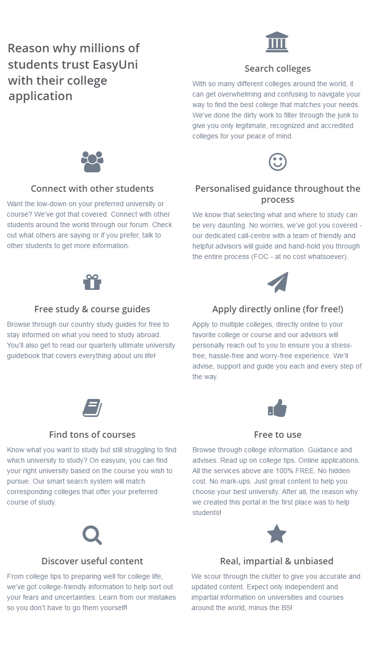 click here to EasyUni