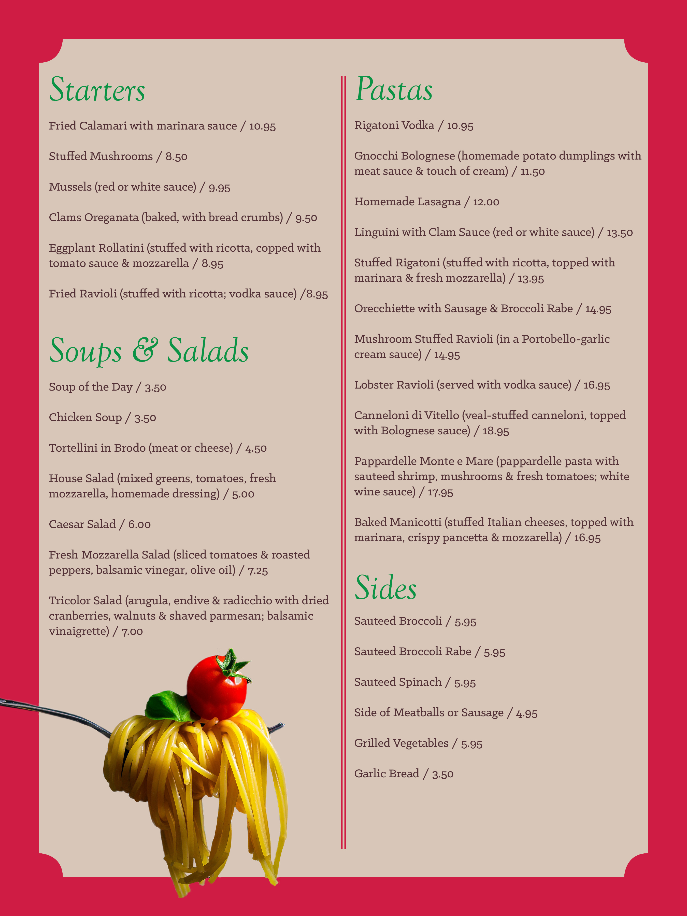 Menu Page 1